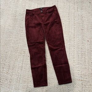 🍷 PAIGE Hoxton Ankle Corduroy Pants – Size 30 (Rich Burgundy) 🍷